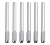 GARVALON Set de 6 Extensores de Lápiz de Acero Inoxidable para Arte, Diseño Ergonómico Antideslizante, Portátiles y Duraderos para Uso Escolar y Oficina