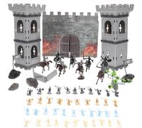 GARVALON Set De Figuras Miniatura De Caballeros Y Soldados Medievales para Maqueta De Castillo Modelo Estático Militar En 4 Colores para Juego Y Decoración