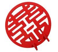 GARVALON Signo de Doble Felicidad para Boda China Decoración Roja de Fieltro Adorno Tradicional para Sala y Mesa de Bodas Decoración Festiva China 1 Pieza