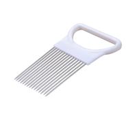 GARVALON Soporte de Corte para Verduras con Púas de Acero Inoxidable Mango Plástico Antideslizante para Cebolla Tomate Limón y Patata Protección Segura para Manos al Cortar