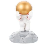 GARVALON Soporte para Teléfono de Escritorio de Resina Diseño de Astronauta Dorado Mini Adorno Creativo para Móvil Soporte para Teléfono Inteligente y Decoración para Casa
