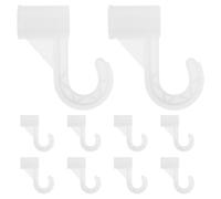 GARVALON Soportes de Barra para Armario de 19mm, 10 Unidades, Gancho de Plástico de Color Claro para Rieles de Armario, Soporte de Alta Resistencia para Dormitorio y Baño, Montaje Sencillo