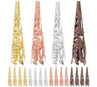 GARVALON Tapas de Cuentas de Flor de Trompeta 42 Mm, Espaciadoras para Hacer Pulseras y Collares, Metal Inoxidable, Surtido Multicolor 120 Piezas para Bricolaje y Color Color Aleatorio