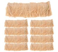 GARVALON Techo de Paja Artificial Realista 9 Piezas Mini Choza de Paja 3X10 CM para Manualidades Decoración de Casas de Muñecas y Jardines de Hadas Rollo de Hierba para Dioramas DIY