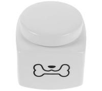 GARVALON Urna Conmemorativa para Mascotas Pequeña de Cerámica Urna para Perros y Gatos Diseño de Hueso Negro y Huella para Cenizas Resistente al Calor Recuerdo Funerario para Animales