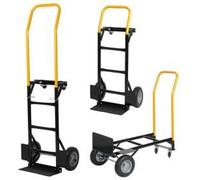 Garvee 2-in-1 Dual-Wheel Hand Truck and 4-Wheel Platform Cart with Swivel Wheels, Heavy Duty Convertible Dolly for Moving, Warehouse, Garden, Groceries, 330 lbs Capacity