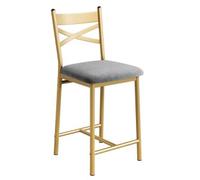 Garvee 2 Taburetes Altos de Bar sin Respaldo, 57 cm de Alto, Color Dorado - Pack de 2 Sillas Modernas para Isla de Cocina, Bar o Restaurante en Casa