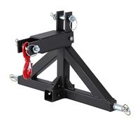 Garvee Adaptación rápida y alta resistencia - Enganche de 3 puntos categoría 1 con gancho de remolque y receptor de 2", adaptador de barra de enganche para tractor agrícola