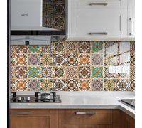 Garvee - Adhesivo decorativo para azulejos de pared, 15 x 15 cm, diseño decorativo impermeable, multicolor para cocina, baño o oficina, decoración adhesiva reutilizable