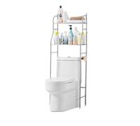 Garvee Ahorra Espacio en tu baño - Estante metálico sobre Inodoro de 2 Niveles con Ganchos para Toallas y portarrollos extraíble - Fácil Montaje, Resistente y Funcional - Ideal para baño, Aseo o