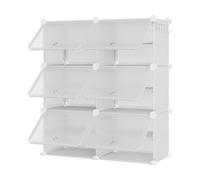 Garvee Ahorra Espacio y Montaje Sencillo - Armario Zapatero Modular De 6 Compartimentos con Puertas - Organizador De Calzado En Plástico - para Pasillo, Dormitorio o Salón - Diseño Compacto y