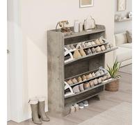 Garvee Ahorra Espacio y ordena tu Entrada - Armario Zapatero Estrecho con 2 cajones abatibles y Ganchos Laterales, Organizador Independiente de Zapatos Estilo rústico para recibidor y Pasillo, Madera