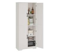 Garvee Alacena De Cocina Estilo Granja De 152 cm De Alto: Gran Armario Independiente con 4 Puertas, Gran Capacidad y 3 Estantes Ajustables.