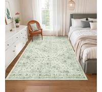 Garvee Alfombra Bohemia clásico Lavable y Plegable - Estilo Moderno Tejido - Suave imitación Cachemira - Antideslizante y fácil de Limpiar - para salón y Dormitorio - Verde, 200x290cm