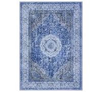 Garvee Alfombra bohemia vintage floral - lavable, suave cordero sintético suave con respaldo antideslizante, perfecta para sala de estar, dormitorio, baño, cocina, entrada, oficina, gris azul, 200 x