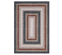 Garvee Alfombra Boho Trenzada Lavable Moderna - Antideslizante, Resistente a Manchas - Poliester, bajo Grosor, Apta para Mascotas y niños - Salón, Dormitorio, Cocina - Azul, 200x290cm, Alemania