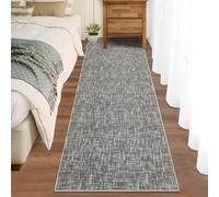 Garvee Alfombra de área para Sala de Estar, Moderna, Suave, Lavable a máquina, Resistente a Las Manchas, Antideslizante, Lana sintética, Pelo bajo, para Dormitorio, Comedor,80 * 150cm,Gris