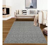 Garvee Alfombra de área para Sala de Estar, Moderna, Suave, Lavable a máquina, Resistente a Las Manchas, Antideslizante, Lana sintética, Pelo bajo, para Dormitorio, Comedor,120 * 170cm,Gris