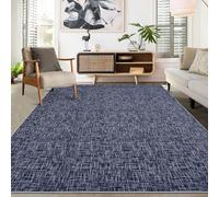 Garvee Alfombra de área para Sala de Estar, Moderna, Suave, Lavable a máquina, Resistente a Las Manchas, Antideslizante, Lana sintética, Pelo bajo, para Dormitorio, Comedor,160 * 230cm,Azul