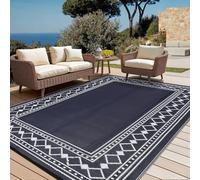 Garvee - Alfombra de exterior reversible impermeable, resistente a los rayos UV y antideslizante, fácil de limpiar, estilo moderno, con motivos geométricos, ideal para terraza, camping