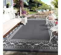 Garvee - Alfombra de exterior reversible impermeable, resistente a los rayos UV y antideslizante, fácil de limpiar, estilo moderno, con motivos geométricos, ideal para terraza, camping