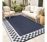 Garvee - Alfombra de jardín (9 x 18 pies, moderna, fácil de limpiar, resistente con diseño geométrico a rayaduras, ligera e impermeable
