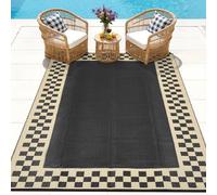 Garvee - Alfombra de jardín (9 x 18 pies, moderna, fácil de limpiar, resistente con diseño geométrico a rayaduras, ligera e impermeable