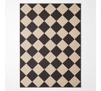Garvee Alfombra de Pasillo geométrica a Cuadros con Rombos, Lavable a máquina - Estilo Moderno - para Entrada y Corredor - 60x230 cm, Blanco y Negro