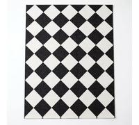 Garvee Alfombra de Pasillo geométrica a Cuadros con Rombos, Lavable a máquina - Estilo Moderno - para Entrada y Corredor - 60x230 cm, Blanco y Negro