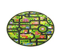 Garvee Alfombra Educativa Infantil Antideslizante - Tapete Decorativo Suave con Diseño De Ciudad y Tráfico - Ideal para Dormitorio, Sala De Juegos o Aula - para Niños y Bebés, Negro, 120 * 120