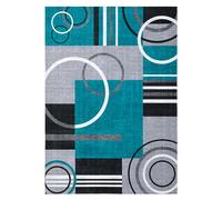 Garvee Alfombra geométrica moderna - Alfombra de poliéster suave con respaldo antideslizante de TPR, lavable a máquina, pelo bajo, apto para mascotas y niños, 80 x 150 cm, color verde