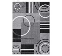 Garvee Alfombra geométrica moderna, alfombra de poliéster suave con respaldo antideslizante de TPR, lavable a máquina, pelo bajo, apto para mascotas y niños, 80 x 150 cm, color gris