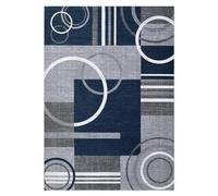 Garvee Alfombra geométrica Moderna Lavable - Antideslizante, Pelo Corto, Suave, Resistente a Manchas - Ideal para Mascotas y niños - para salón, Dormitorio o Comedor - Tamaño 160x230cm, Color Azul