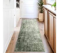 Garvee Alfombra Lavable Moderna para Pasillo/Dormitorio - Degradado Moderno, Felpa Corta Suave Minimalista - Salón, Entrada, habitación - Color: Gris-Verde, 120x170cm, Continente Continental