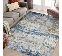 Garvee Alfombra Lavable y Antideslizante - Moderna De Pelo Corto con Diseño Abstracto, Suave y Fácil De Cuidar - para Salón, Dormitorio, Comedor - Estampado Neutro, Plegable