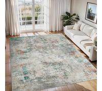 Garvee Alfombra moderna abstracta - Alfombra plegable lavable - Base antideslizante - Pelo corto suave - Resistente a las manchas - para salón, dormitorio, comedor - Multicolor - 120 x 170 cm