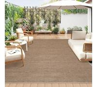 Garvee Alfombra Moderna Lavable Antideslizante de Lino - Estilo Boho, Plegable, Tejido Corto - Decoración Neutra para salón, Dormitorio u Oficina - Marrón, 160x230cm, Alemania
