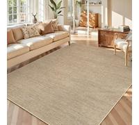 Garvee Alfombra Moderna Lavable Antideslizante de Lino - Estilo Yute, Plana y Neutra - Ligera y fácil Limpieza para salón o Dormitorio - Color Lino, 200x290cm, Alemania