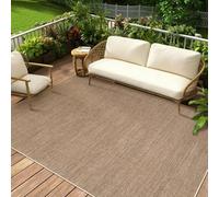Garvee Alfombra Moderna Lavable Antideslizante de Lino - Textura Lisa, fácil de Limpiar - Ideal para salón y Dormitorio - Marrón cálido, 120x170cm, Alemania