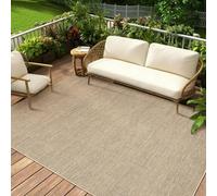 Garvee Alfombra Moderna Lavable Antideslizante Efecto Yute - Tejido Plano, Ligera y fácil de Limpiar - Ideal para salón y Dormitorio - Color Lino, 120x170cm, Alemania