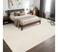 Garvee Alfombra Moderna Lavable y Antideslizante - 120x170cm, Color Beige, diseño Minimalista, Baja Altura, Resistente a Manchas, Suave - Apta para salón, Dormitorio, Comedor y Oficina - Amigable con