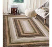 Garvee Alfombra Trenzada Vintage Bohemio - Lavable, Antideslizante y Resistente a Manchas - Apta para Mascotas Entrada, Cocina, salón, Dormitorio - Marrón Verdoso, 120x170cm, Alemania