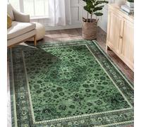 Garvee Alfombra vintage lavable a máquina, plegable, de pelo bajo, antideslizante, resistente a las marcas, suave, moderna, para sala de estar, dormitorio, comedor, interior y exterior, 160 x 230 cm