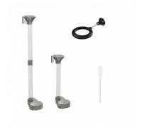 Garvee Anillo de Alimentación para Peces de Acuario, Comedero Flotante de ABS con Ventosa y Varilla Ajustable, Kit de 2 Piezas Cuadrado y Redondo para Pecera, Evita Dispersión de Comida, Negro