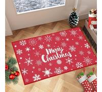 Garvee Antideslizante y Decorativa - Alfombrilla navideña con diseño de Copos de Nieve para Interiores y Exteriores Cocina y lavandería - Toque Festivo en casa - Rojo, 40x60 cm, Alemania