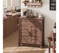 Garvee Aparador Buffet de 3 Niveles con Estante Ajustable y cajón grandeza - Gabinete de Almacenamiento Multifuncional para Comedor, Cocina o baño - Fácil de Montar, Resistente y Moderno - Marrón