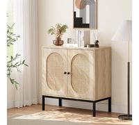 Garvee Aparador de Almacenamiento de ratán con 2 Puertas, Mueble de Almacenamiento, Estilo Moderno, 80 x 40 x 83 cm, Mueble para Sala de Estar, Cocina, Oficina