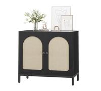 Garvee Aparador de Cocina, Mueble de Salón, para Oficina, Comedor y Cocina, Estilo Moderno Rústico, 80 * 40 * 72 cm (Negro)