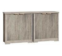 Garvee Aparador De Dos Puertas Estilo Bora para Salón y Comedor, Mueble Auxiliar De Almacenaje con Diseño Rústico Vintage, Armario Multiusos De Madera Clara Envejecida para Cocina y Pasillo