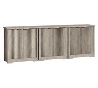 Garvee Aparador De Dos Puertas Estilo Bora para Salón y Comedor, Mueble Auxiliar De Almacenaje con Diseño Rústico Vintage, Armario Multiusos De Madera Clara Envejecida para Cocina y Pasillo